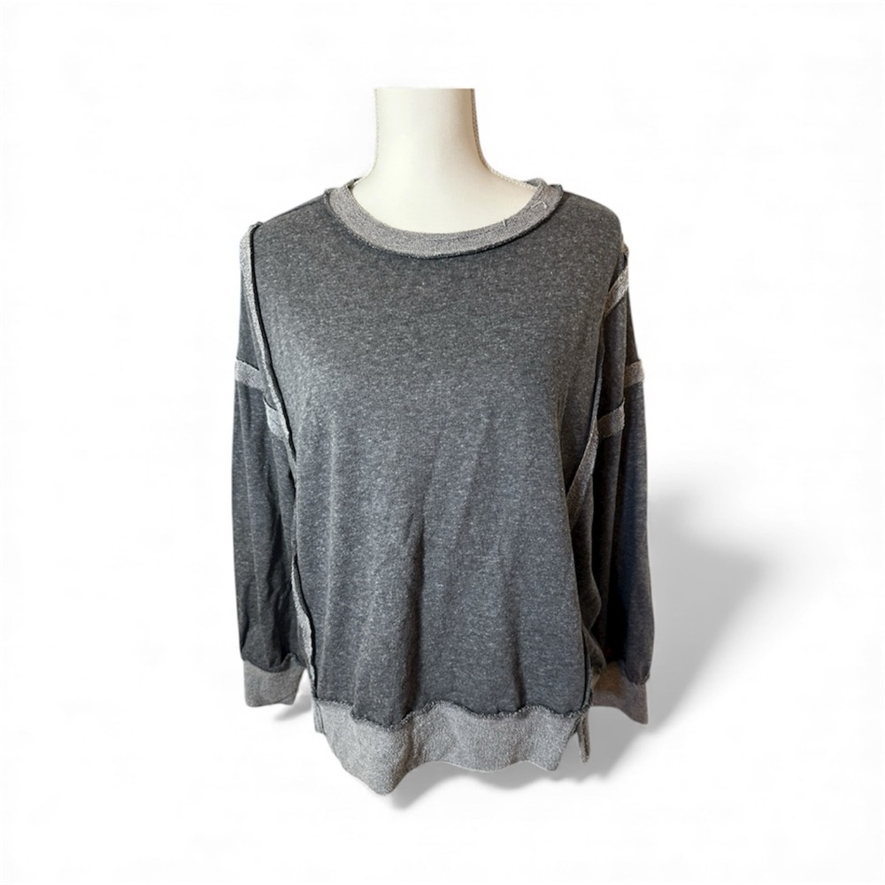 Zenana Washed Exposed Seam Sweatshirt